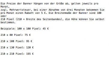 Klare finanzielle Vorstellung: Auszug aus der Werbemail des deutschen Blogs von Sánchez Auszug aus der Werbemail
