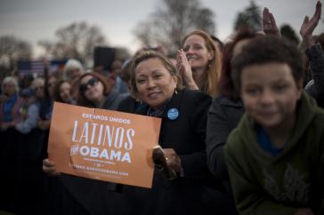 "Latinos für Obama": Eine Frau im Wahlkampf für den wiedergewählten US-Präsidenten