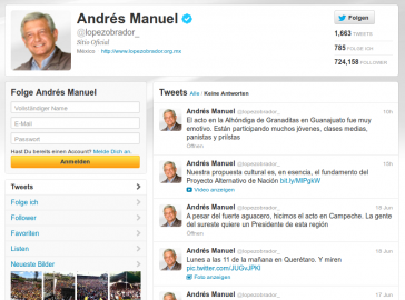 Andrés Manuel López Obrador bei Twitter