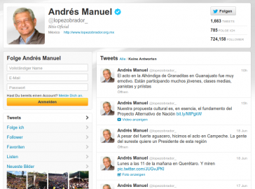 Andrés Manuel López Obrador bei Twitter Andrés Manuel López Obrador bei Twitter