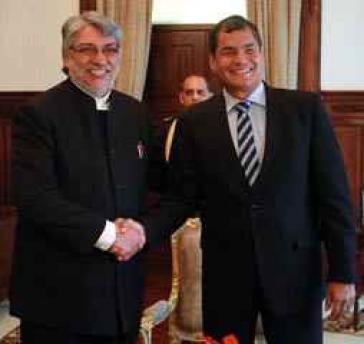 Fernando Lugo und Ecuadors Präsident Correa am Mittwoch in Quito Fernando Lugo und Ecuadors Präsident Correa am Mittwoch in Quito