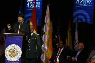 Evo Morales bei der Eröffnung der OAS-Generalversammlung am Sonntag in Cochabamba