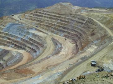 Ansicht der Mine Pierina in Peru