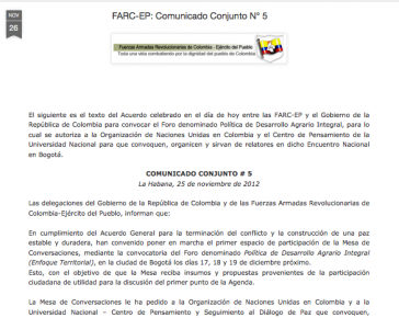 Kommuniqué der FARC