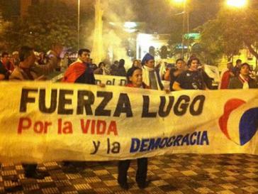 Demonstration für Fernando Lugo