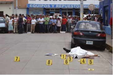 Tatort der Ermordung von Diaz Mazariego vor der Staatsanwaltschaft in Choluteca