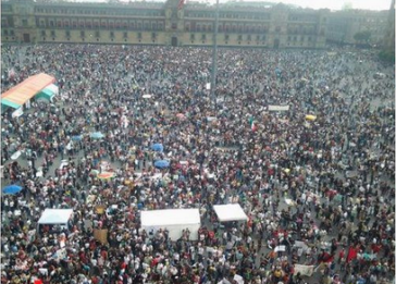 Massenhafter Protest gegen das Wahlergebnis am vergangenen Samstag in Mexiko-Stadt