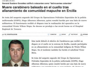 Bericht der Tageszeitung El Mostrador