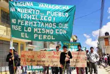 Demonstration gegen das Bergbauprojekt Conga