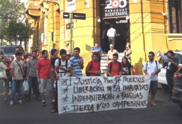 Unterstützungsaktion in Asunción für die politischen Gefangenen im Hungerstreik