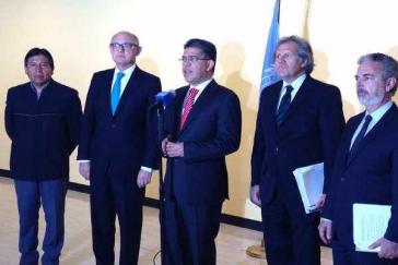 Die Mercosur-Außenminister vor ihrem Treffen mit UN- Generalsekretär Ban-Ki-Moon