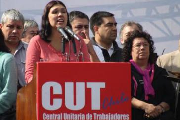 Bárbara Figueroa, Kommunistin und erste weibliche Vorsitzende eines lateinamerikanischen Gewerkschaftverbandes, zeigte sich zufrieden mit der Mobilisierung