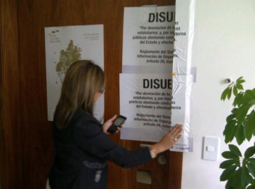 Versiegeltes Büro der Stiftung Pachamama Versiegeltes Büro der Stiftung Pachamama in Quito