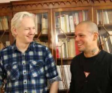 Julian Assange und René Pérez im Juni in der Botschaft Ecuadors in London