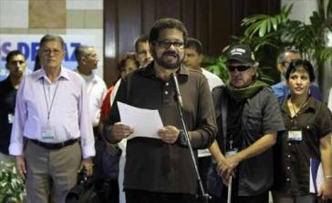 Die Leiter der Delegationen bei den Friedensgesprächen: Iván Marquez für die FARC...