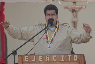 Präsident Maduro bei seiner Ansprache am Montagabend in Falcón
