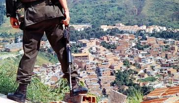 Blick auf die Comuna 13 in Medellín