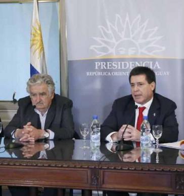 Die Präsidenten Uruguays, José Mujica, und Paraguays, Horacio Cartes