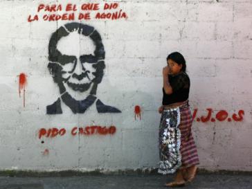 Graffito gegen Ex-Diktator Ríos Montt in Guatemala
