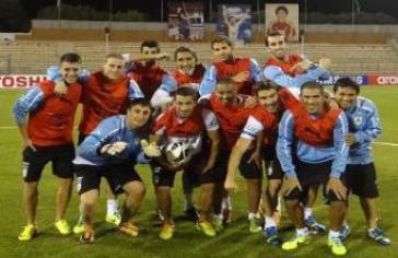Uruguays Nationalmannschaft beim Training in Amman