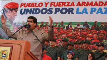 Präsident Maduro bei seiner Ansprache am Samstag Präsident Maduro bei seiner Ansprache am Samstag