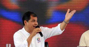 Ecuadors Präsident Rafael Correa bei "Enlace Ciudadano" am Samstag