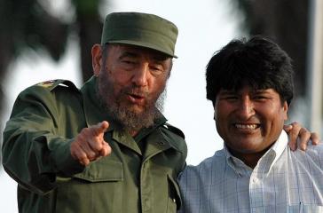 Haben sich dem "Manifest zur Verteidigung Palästinas" angeschlossen: Kubas Revolutionsführer Fidel Castro und Boliviens Boliviens Evo Morales,