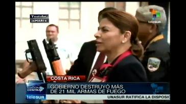 Die Vorgängerregierung Costa Ricas präsentierte erst Anfang des Jahres eine Bilanz ihres Programms zur Zerstörung beschlagnahmter illegaler Waffen