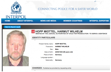 Fahndungsblatt von Hartmut Hopp bei Interpol Fahndungsblatt von Hartmut Hopp bei Interpol
