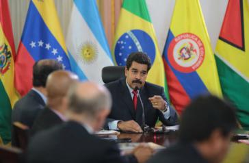 Präsident Maduro beim Treffen der UNASUR-Außenminister in Caracas