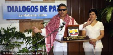 Die FARC-Kommandanten Jesús Santrich und Maritza Sánchez