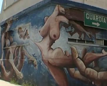 Argentinisches Wandgemälde thematisiert den Babyraub