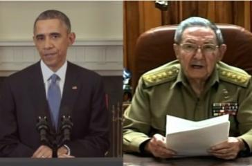 US-Präsident Barack Obama und Kubas Präsident Raúl Castro bei ihren Ansprachen