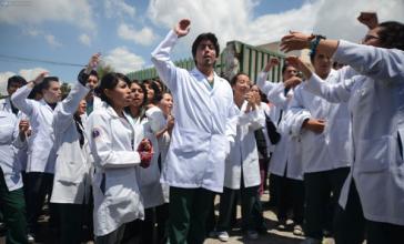 Mediziner protestierten vergangenen Dienstag in Quito