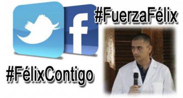 Hashtags der Solikampagne mit dem Mediziner Félix Báez