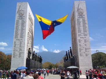 Bei den Trauerfeierlichkeiten für Hugo Chávez 2013 in Venezuela