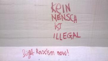 Graffiti als Protest gegen Asylpolitik