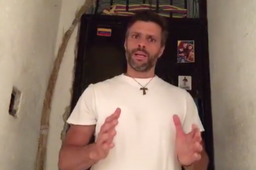 Leopoldo López in seiner Videobotschaft Leopoldo López in seiner Videobotschaft
