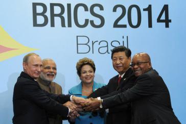 Die BRICS-Staatschefs zum Gipfel am 15. Juli 2014 in Brasilien Die BRICS-Staatschefs zum Gipfel am 15. Juli 2014 in Brasilien
