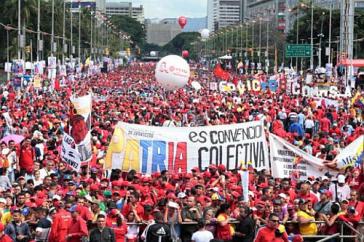 Demonstration zum Abschluss der Wahlkampagne der Regierungsparteien in Caracas