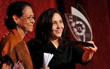 Die LGTB-Aktivistin und Tochter von Raul Castro, Mariela Castro, bei der Übergabe der Auszeichnung zum Schutz der sexuellen Rechte im Theater Karl Marx
