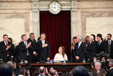 Mauricio Macri wärend seines Amtseids