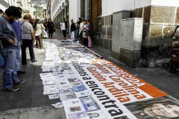Kundgebung der Vereinigung der Angehörigen und Freunde verschwundener Personen (Asfadec) in Quito