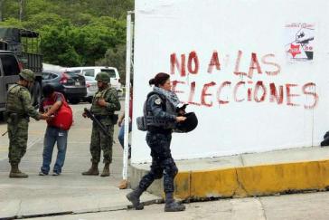 "Nein zu den Wahlen" – Graffito in Mexiko