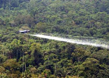 Einsatz von Herbiziden gegen Coca-Pflanzungen im kolumbianischen Regenwald