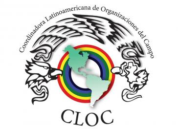 Logo der Koordination der lateinamerikanischen Bauernbewegung Cloc - Vía Campesina