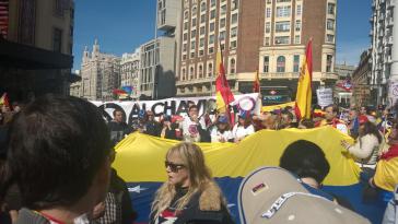 Glauben nicht an öffentliche Finanzübersicht von Podemos: Rechte Aktivisten in Madrid