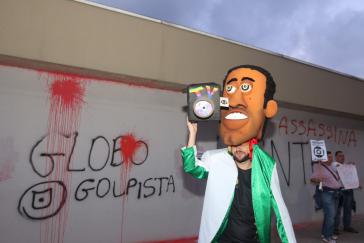 Proteste gegen "Putschisten-Globo" am Sitz des Konzerns in Rio de Janeiro