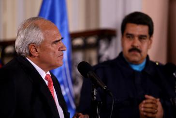 UNASUR-Generalsekretär Samper und Venezuelas Präsident Maduro am vergangenen Mittwoch in Caracas