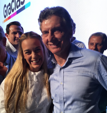 Lilian Tintori feiert mit Mauricio Macri dessen Wahlsieg
